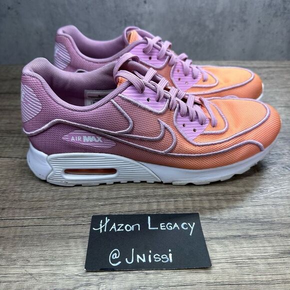 Nike~Women’s~Air Max 90 Ultra 2.0 BR Orange/Pink Running Shoes~Size 8.5 - Picture 2 of 8